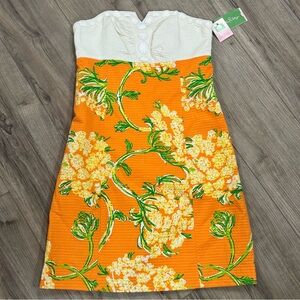 Lilly Pulitzer Strapless Dress in Orange and White